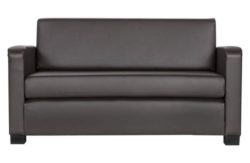 HOME Lucy 2 Seater Leather Effect Sofa Bed - Chocolate